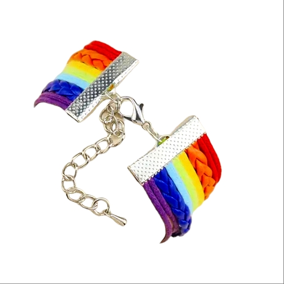 New! Love Wins Faux Leather Rainbow Wrap Bracelet - Picture 2 of 2